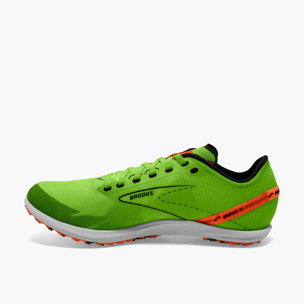 Chaussure Running Brooks Draft XC Spikeless Cross Country Vert Rouge Orange Blanche Femme | VIN-6955477